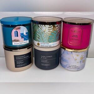 BRAND NEW BATH AND BODY WORKS / WHITE BARN - 3 WICK CANDLES (6)